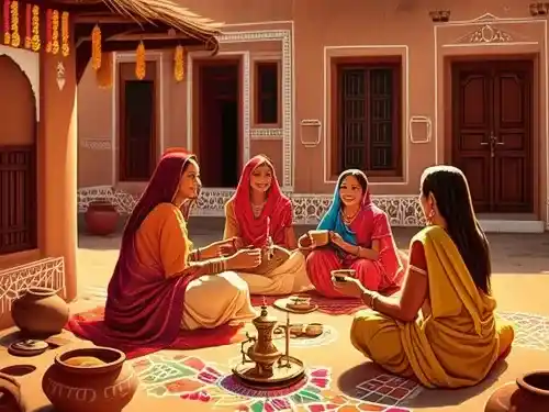 Illustration of a diverse group of people chatting online happily