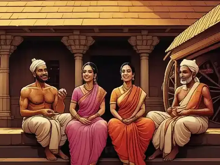 Illustration of a diverse group of people chatting online happily