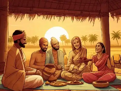 Illustration of a diverse group of people chatting online happily