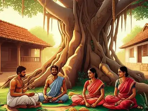 Illustration of a diverse group of people chatting online happily